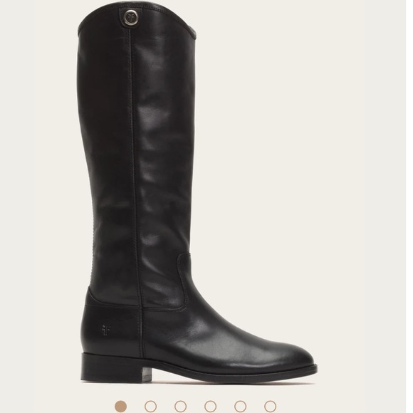 Frye Shoes - Frye “Melissa Extended Calf” Black Leather Riding Boots